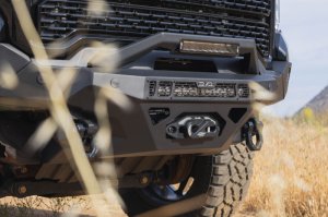 GMC Sierra 3500 Front Bumper - DV8 Offroad - Spec Series - Micro-texture black powder coat with satin black accents - `20-`23